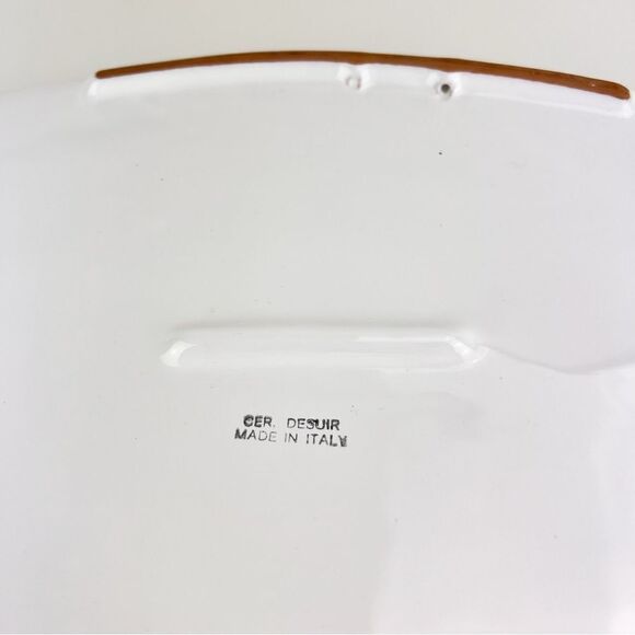 Large Italian Ceramic Desuir Hand painted Oval Serving Plate Platter 18.5”x12” - Picture 6 of 8